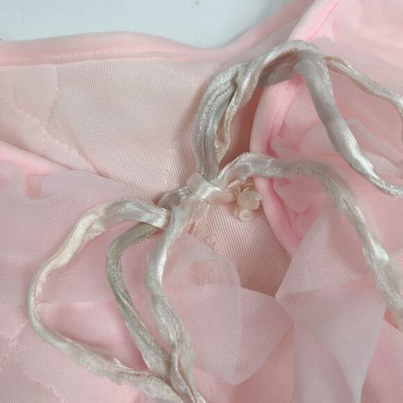 Vtg Robe Girls Quilted 3-4T Pink Frilly Pajamas - Picture 5 of 6